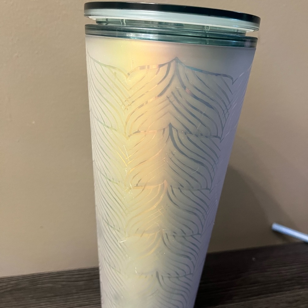Starbucks Iridescent Tumbler with Leaf Pattern